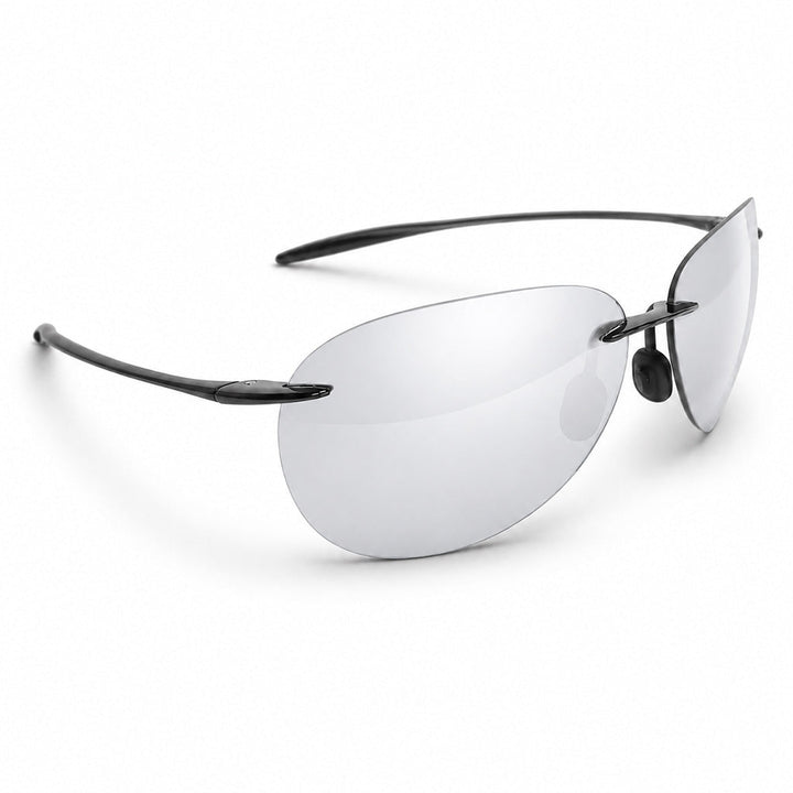 Silver Vintage Rimless Aviator Sunglasses front view