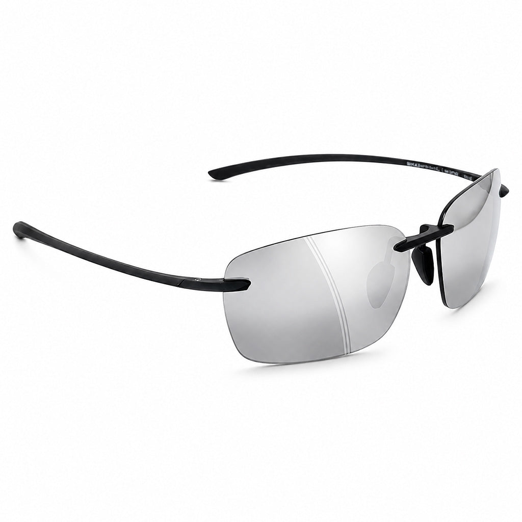 Silver Rimless Featherlight Polarized Sunglasses front view