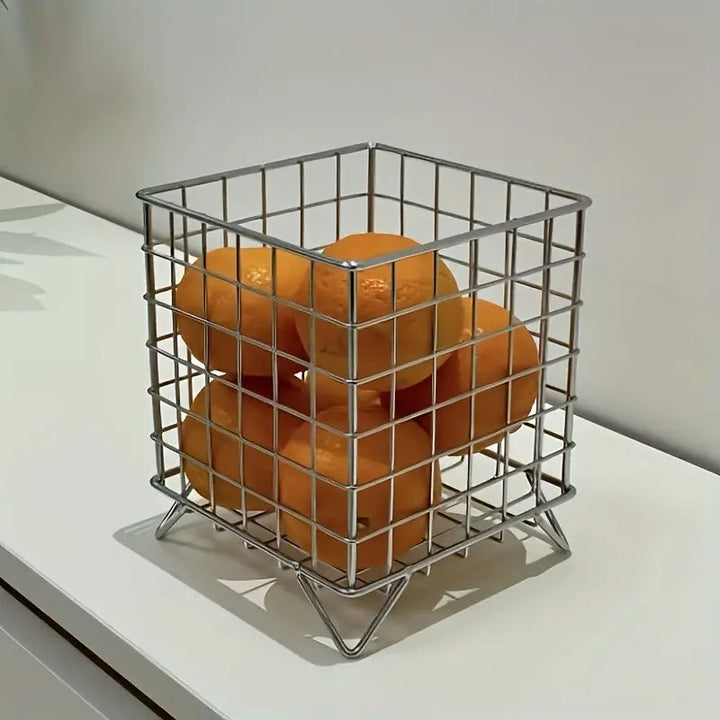 Sleek Metal Storage Basket 0