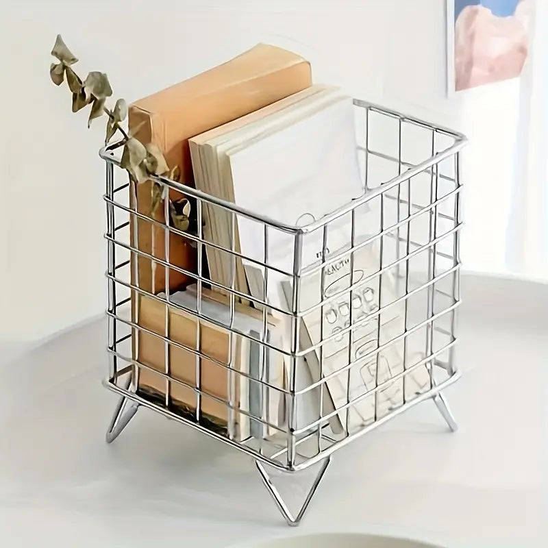 Sleek Metal Storage Basket 1