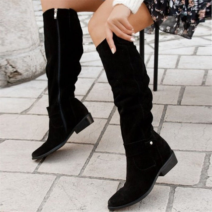 Slouchy Black Knee High Boots 5