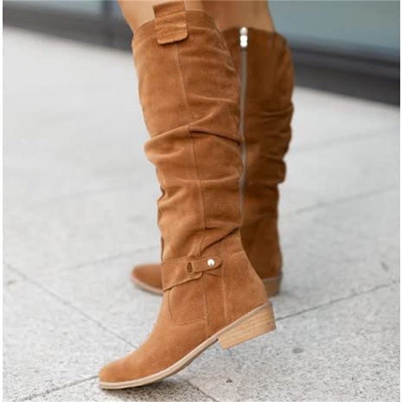 Slouchy Black Knee High Boots 6