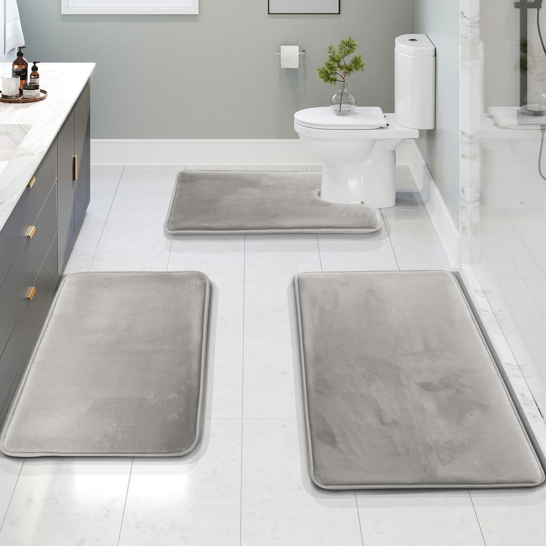 Soft Velvet Non-Slip Bath Mat Set 0