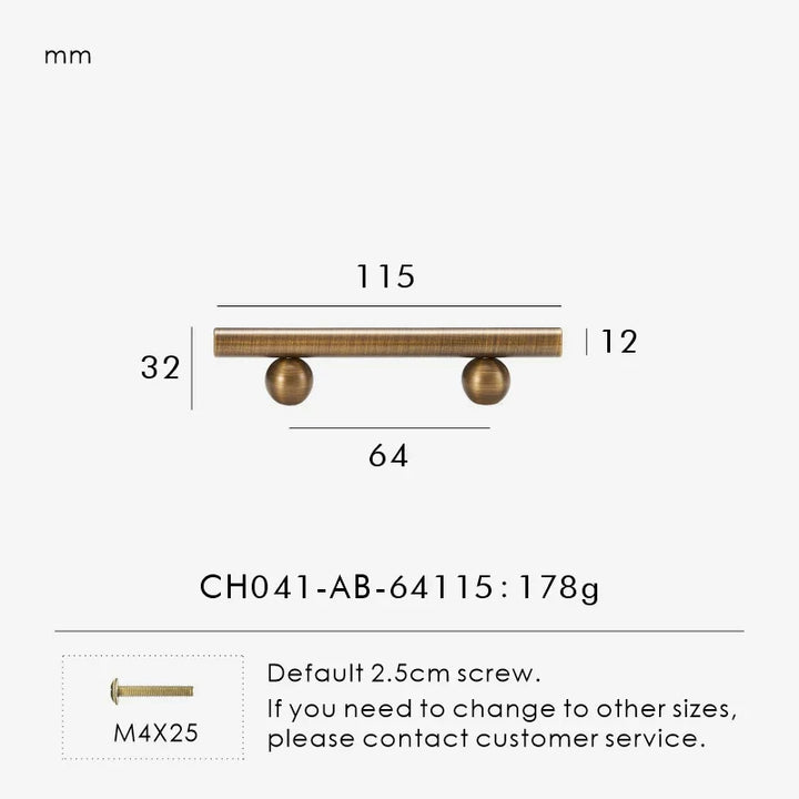 Brass Round Ball Cabinet Pull