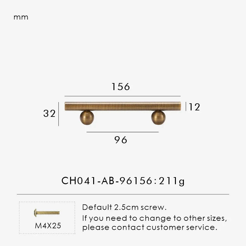 Brass Round Ball Cabinet Pull