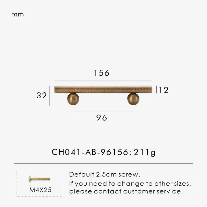 Brass Round Ball Cabinet Pull