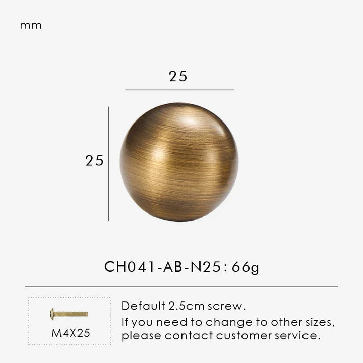 Antique Brass Round Cabinet Knob 0.98 inch