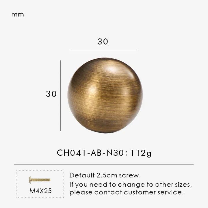 Antique Brass Round Cabinet Knob 1.18 inch