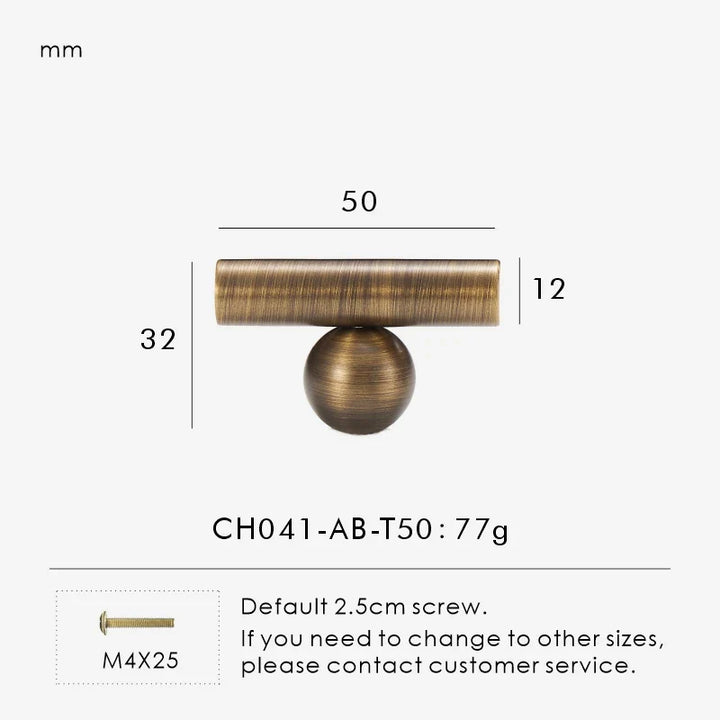 Brass Round Ball Cabinet Pull