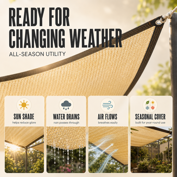 PE Woven Shade Fabric overhead mounted view