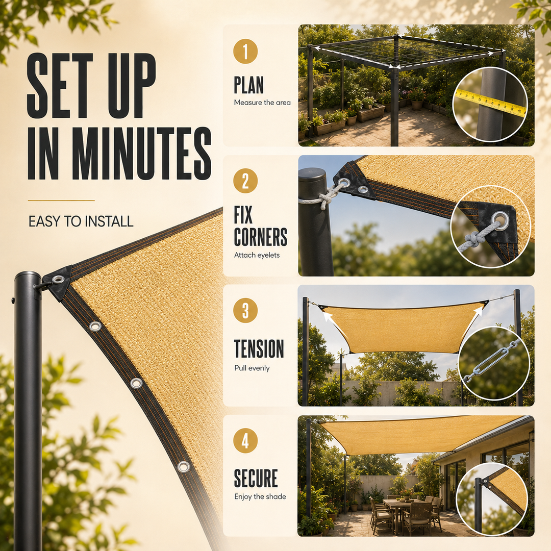 PE Woven Shade Fabric installation diagram