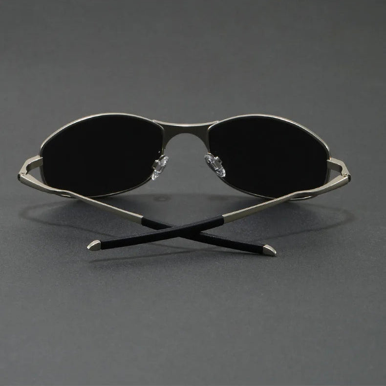 Wrap-Around Metal Frame Sunglasses side view