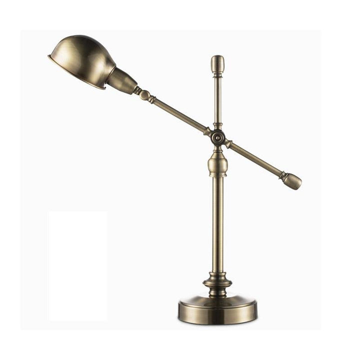 Antique brass desk lamp full product view