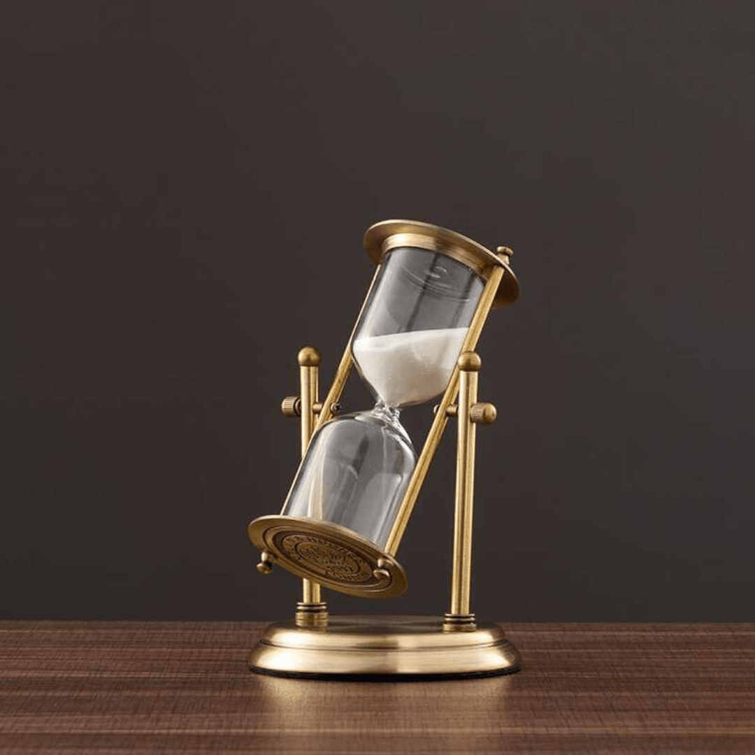 Timeless Brass Hourglass with Purple Sand 0