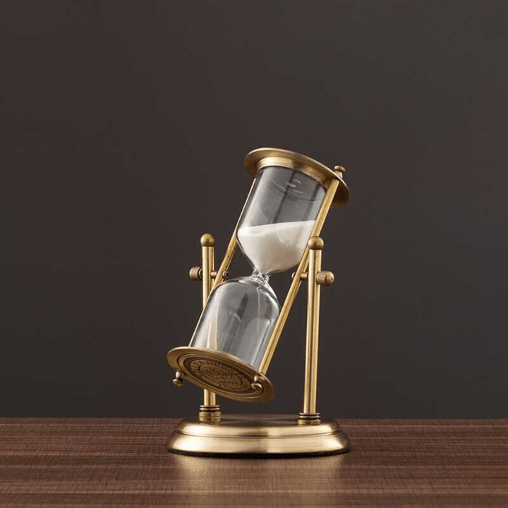 Timeless Brass Hourglass with Purple Sand 0