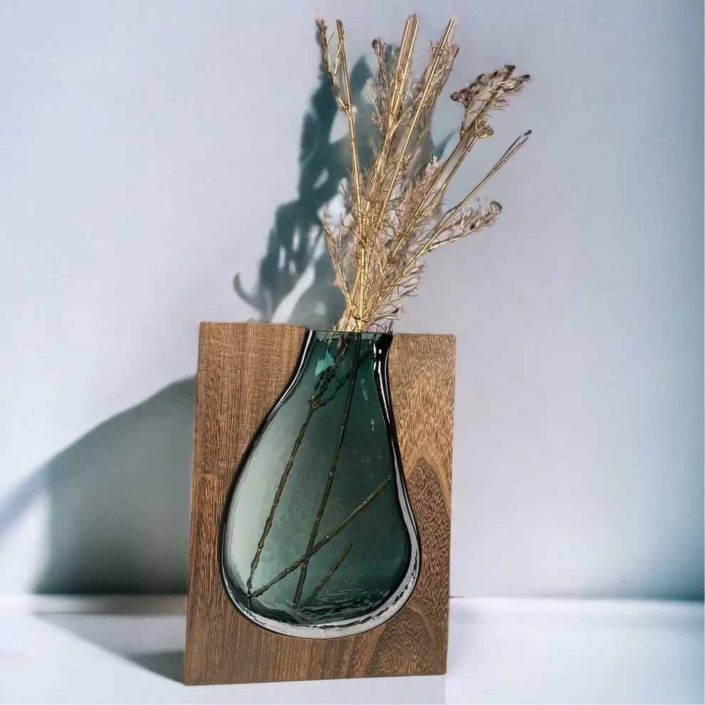 Timeless Glass And Wood Vase 5