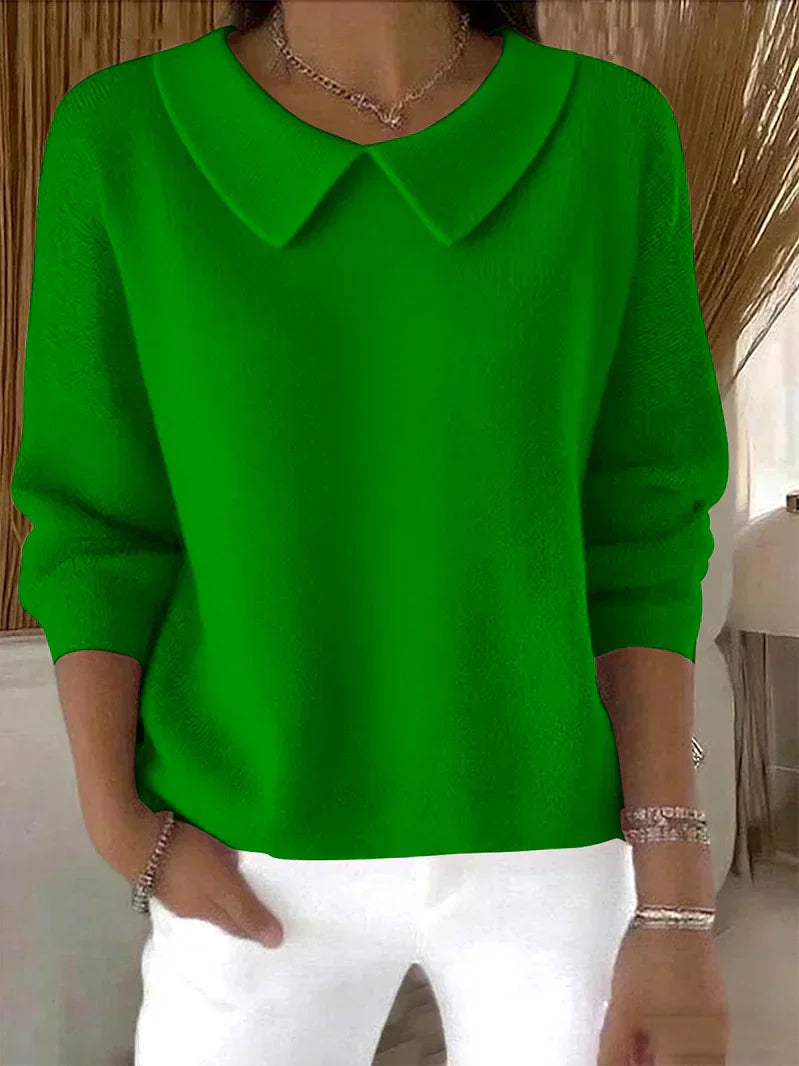 Timeless Knit Women's Sweater with Collar 0