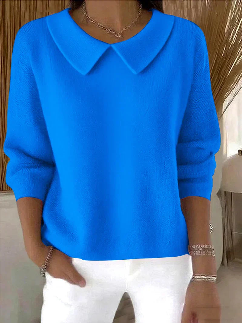 Timeless Knit Women's Sweater with Collar 1