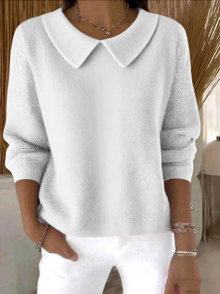 Timeless Knit Women's Sweater with Collar 2