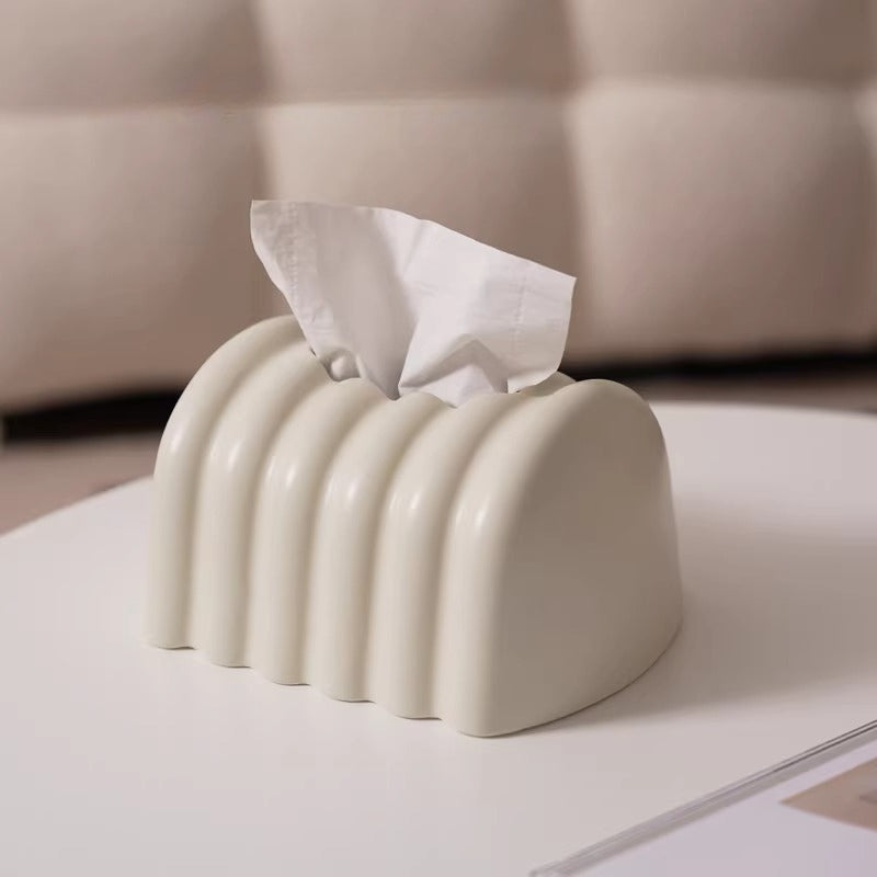 Timeless Ribbed Ceramic Tissue Box Cover 2