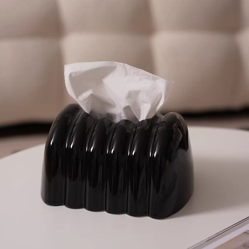Timeless Ribbed Ceramic Tissue Box Cover 4