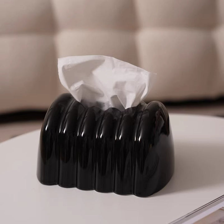 Timeless Ribbed Ceramic Tissue Box Cover 4