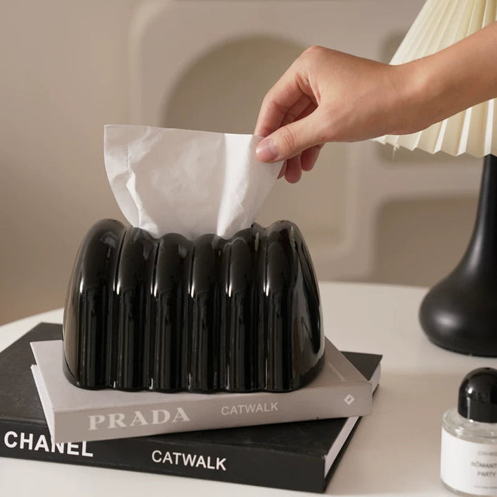 Timeless Ribbed Ceramic Tissue Box Cover 5