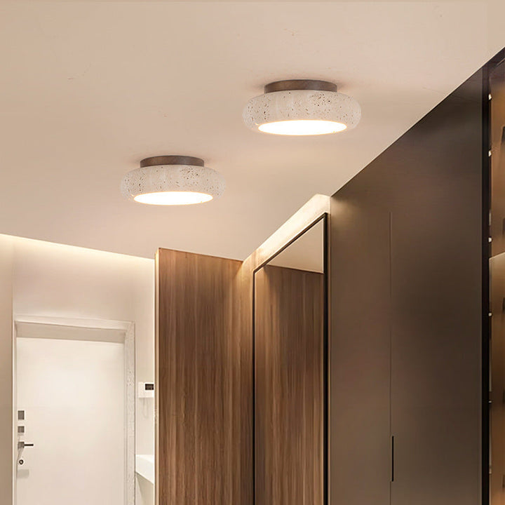 Timeless Travertine Flush Mount Ceiling Light 2