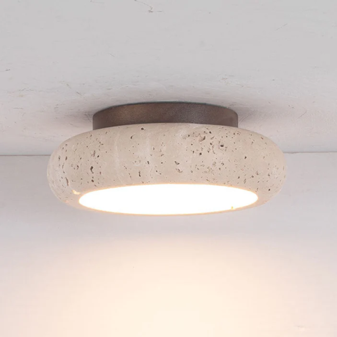 Timeless Travertine Flush Mount Ceiling Light 3