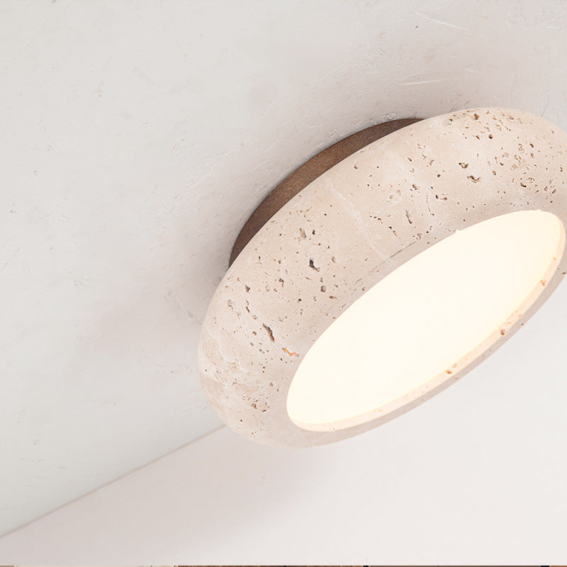 Timeless Travertine Flush Mount Ceiling Light 7