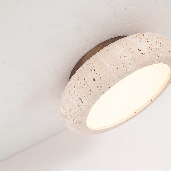Timeless Travertine Flush Mount Ceiling Light 7