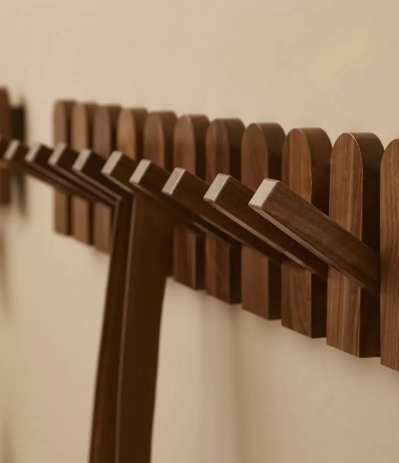 Timeless Walnut Wall-Mounted Coat Rack 4
