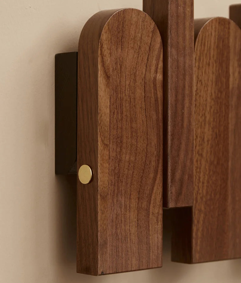 Timeless Walnut Wall-Mounted Coat Rack 8