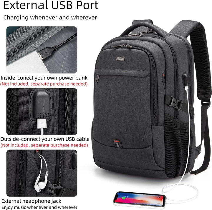 Water-Resistant Travel Laptop Backpack