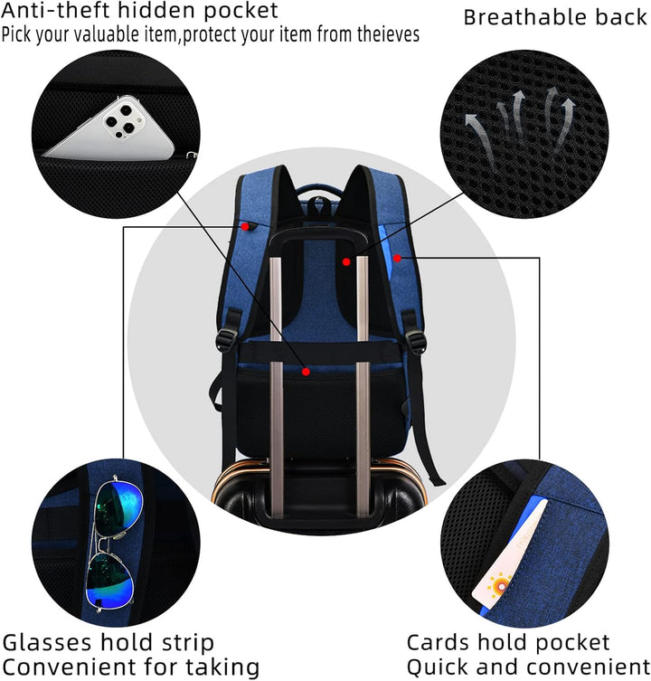 Water-Resistant Travel Laptop Backpack