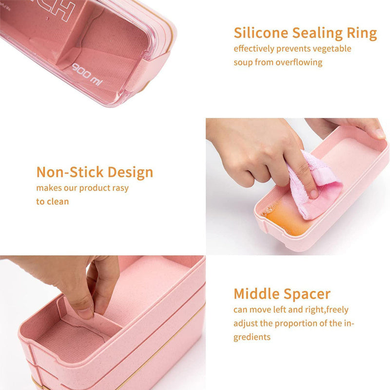 Timeless Wheat Fiber Bento Box 3