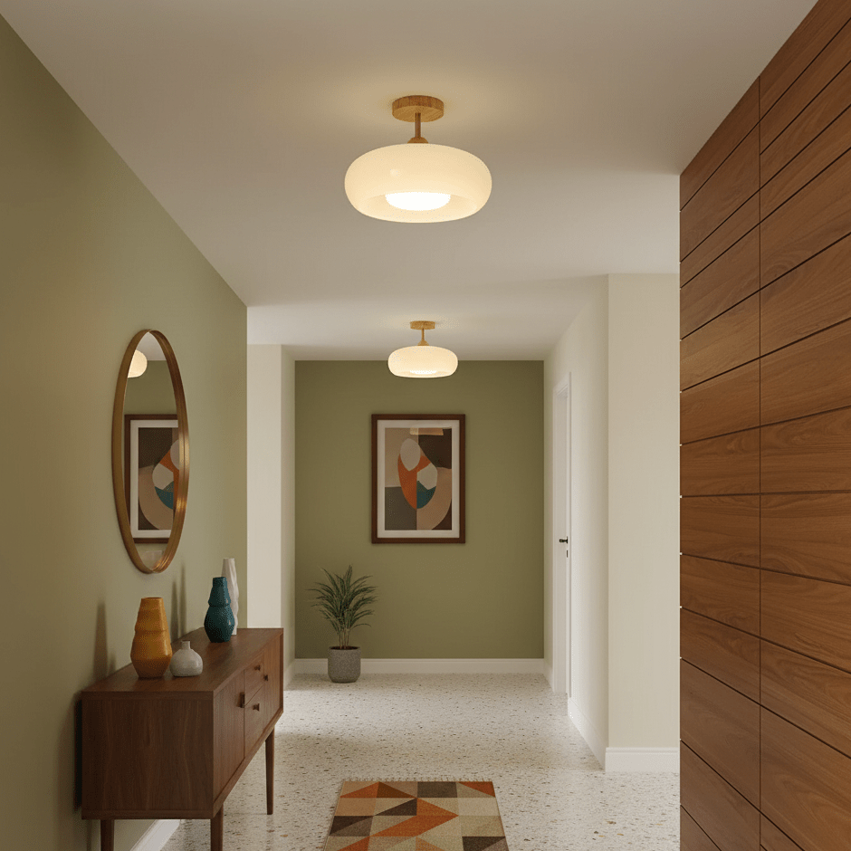 Timeless Wooden Flush Mount Ceiling Light 6