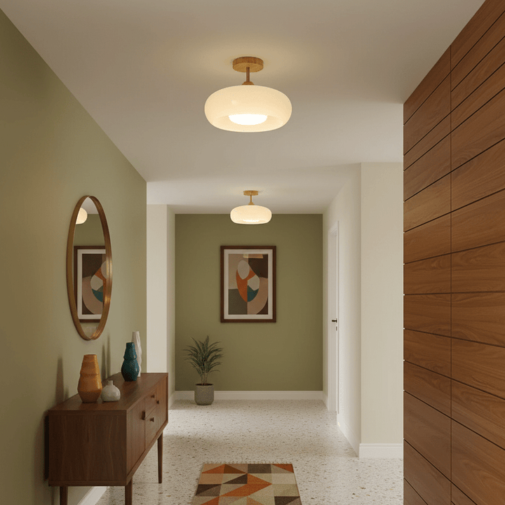 Timeless Wooden Flush Mount Ceiling Light 6