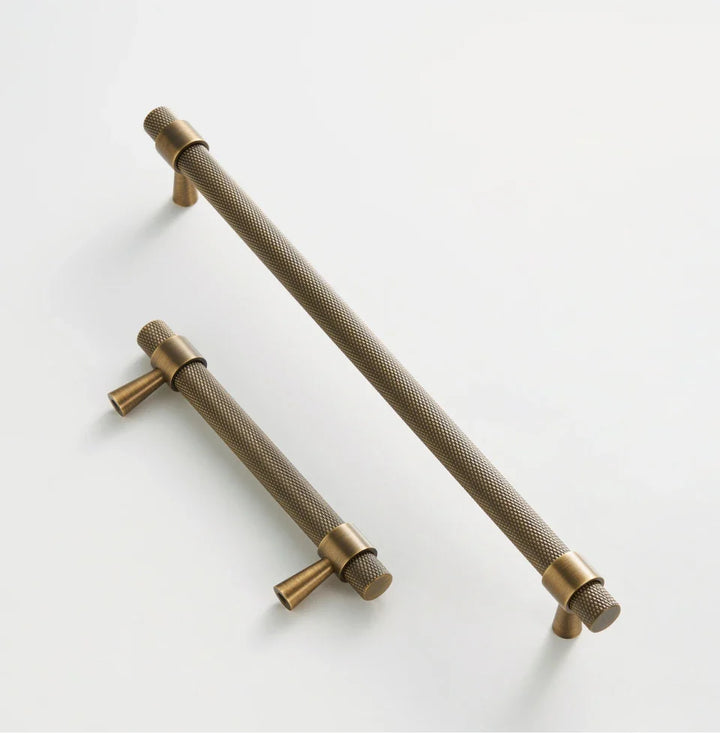 Antique Brass Knurled Cabinet Pull