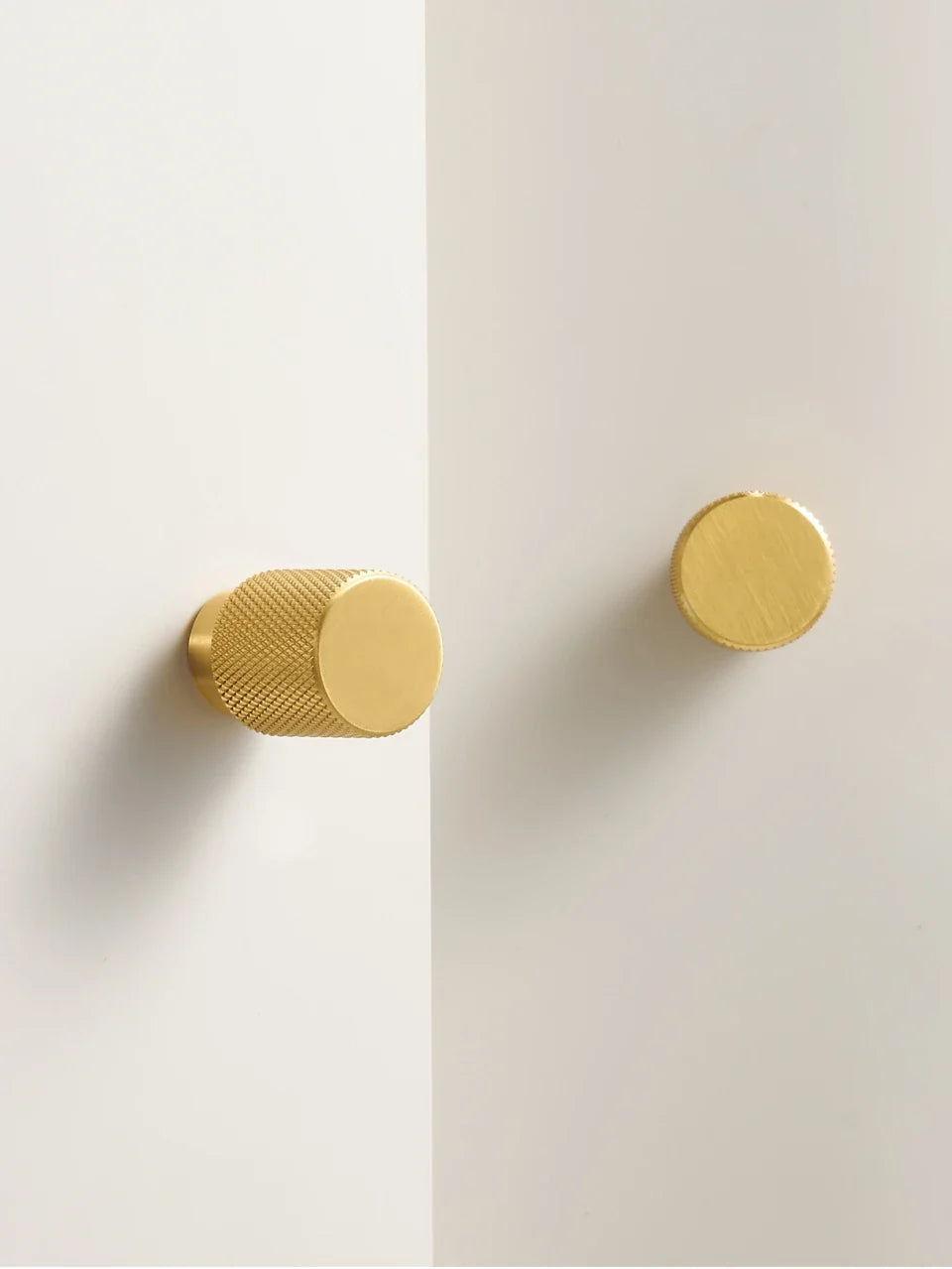 Brass Cross-Knurled Cabinet Knob pair