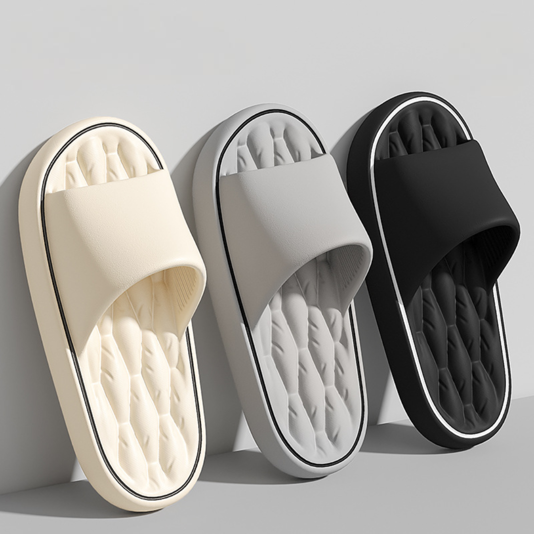 Cushioned EVA Slides worn lifestyle