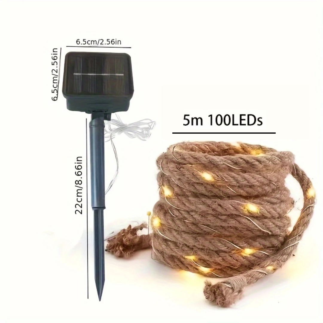 Solar Hemp Rope Lights dimensions diagram