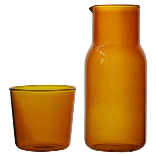 Light Brown Color-Tinted Jug & Tumbler Set front view