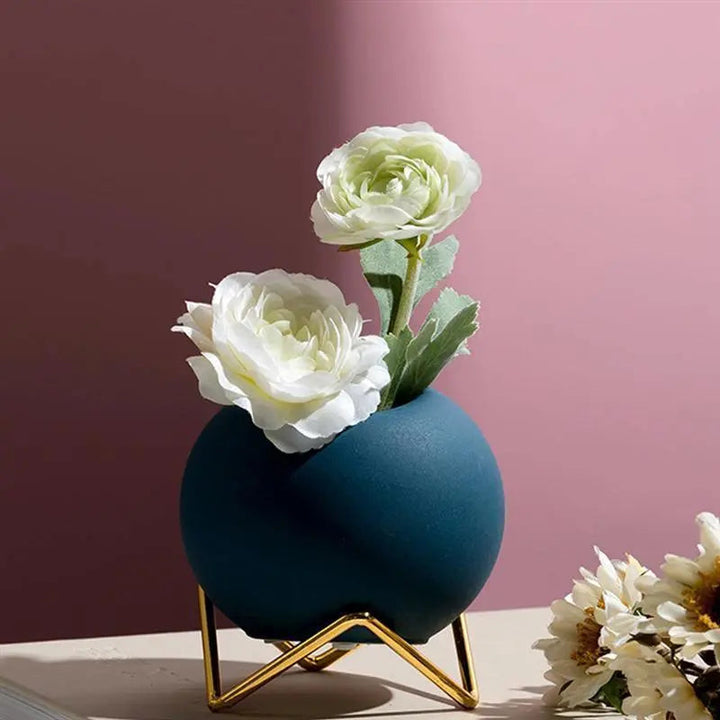 Vibrant Ceramic Planter With Stand 3