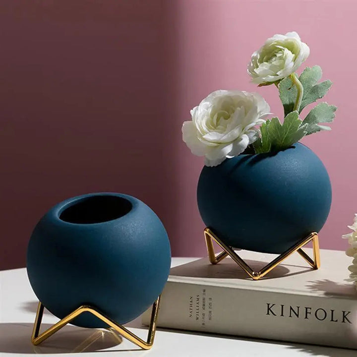 Vibrant Ceramic Planter With Stand 4