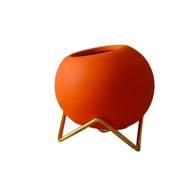 Vibrant Ceramic Planter With Stand 9