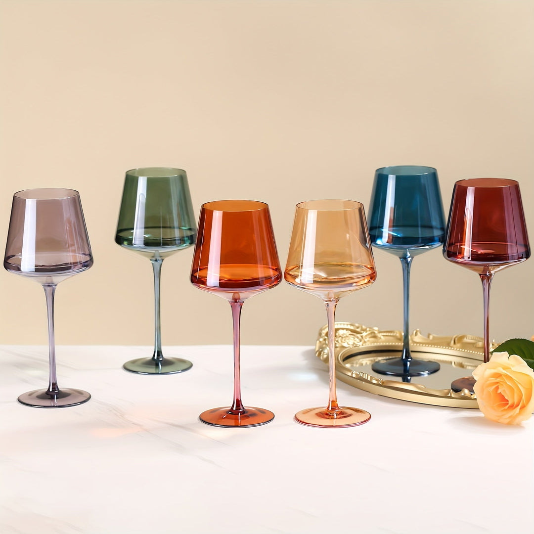 Vibrant Hand-Blown Wine Glasses 0