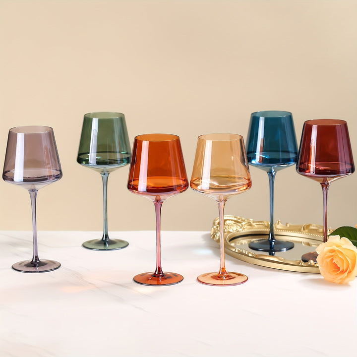 Vibrant Hand-Blown Wine Glasses 0