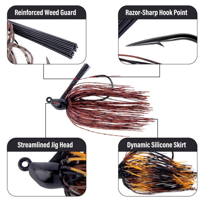 Vibrant Silicone Swim Jigs for Bass 4