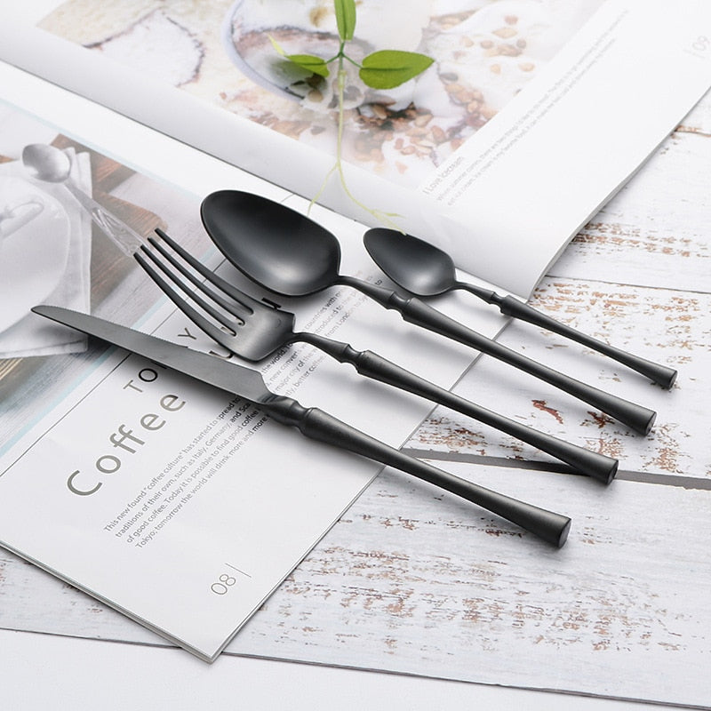 Gold Ridgemont Matte Cutlery – Lifestyle View